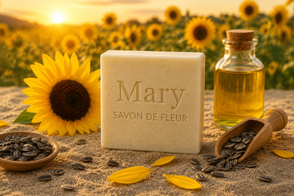 zonnebloemzeep setting mary savon de fleur Mary Savon de Fleur