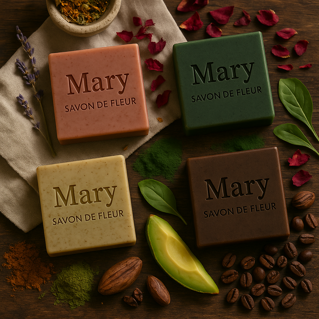 Rode klei en spirulina zeep van Mary Savon de Fleur – biologisch, handgemaakt en zuiverend voor de huid
